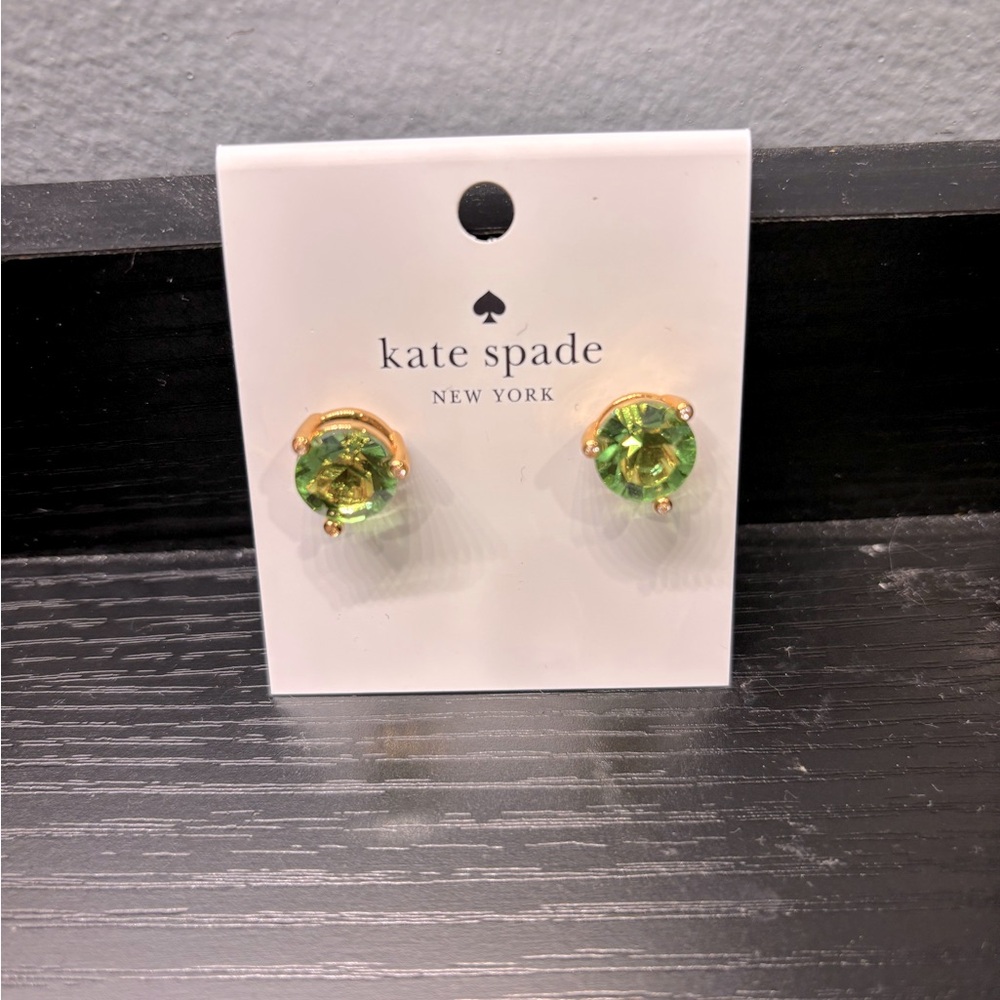 Brand New Kate Spade Lime Green and Gold Earrings